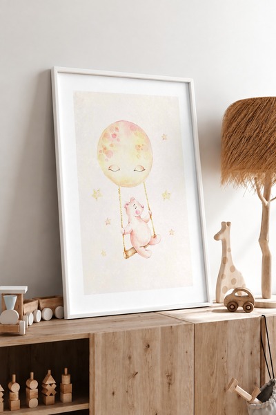 KEYFHOME Swing Me To The Moon Swing Πλαισιωμένη αφίσα ζωγραφικής από MDF Δώρο...