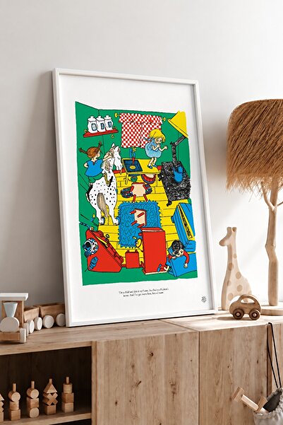 KEYFHOME Pippi's House Πλαίσιο MDF Εικόνα Αφίσα Διακόσμηση Τοίχου Παιδικού Δω...