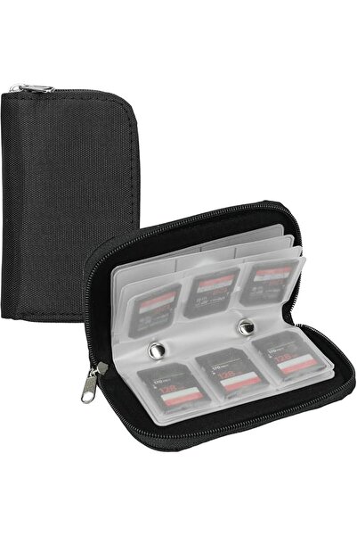 Generic Memory Card Case, Card Holder Bag Wallet with 22 Slots (Black)