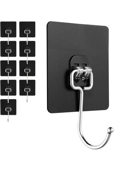 GENERAL Adhesive Wall Hooks for Hanging - 60lb Heavy Duty Waterproof & Rustpr...