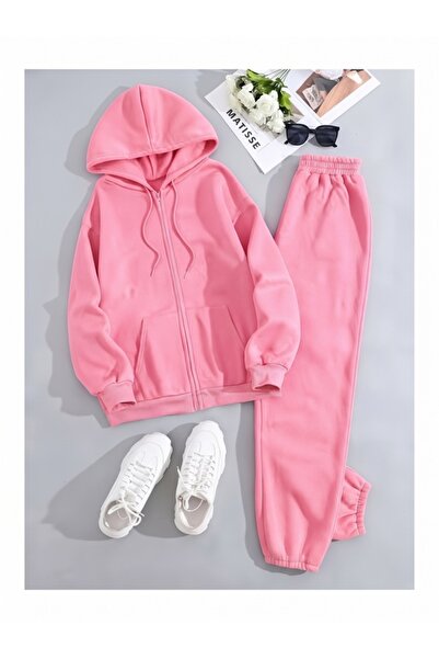 EXPECTED Set de trening oversize unisex cu fermoar, set cardigan larg