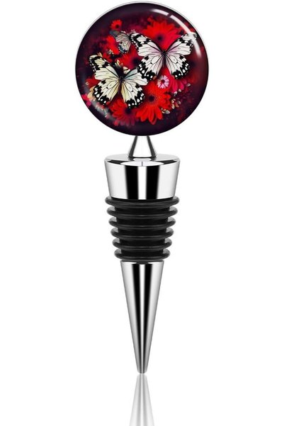 GENERAL Colorful Flower Butterfly Design Stainless Steel Wine Bottle Stoppers...