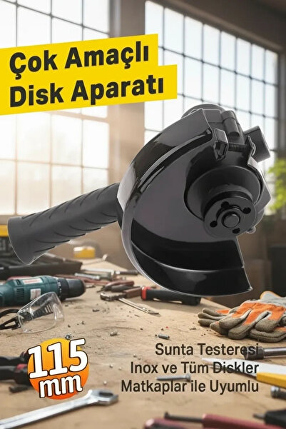 Asinya Matkap Ucuna Takılabilen Çok Amaçlı Taşlama Ve Sunta Kesim Diski Aparatı Sert Plastik Seti 115 mm (
