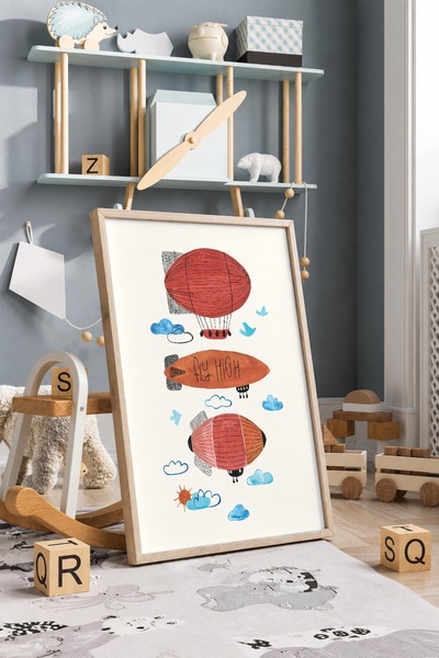 KEYFHOME Fly High Sky înrămat MDF Tablou Poster Cadou pentru decorarea pereți...