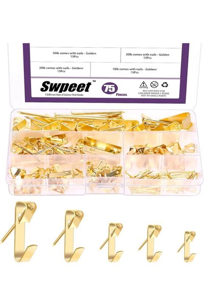 Swpeet 75 قطعة من حوامل الصور الذهبية بخمسة أحجام 10/20/30/50/100 رطل مع مجمو...