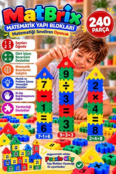 PLASTMARKET MatBrix Eğitici 3D Matematik Yapı Blokları Oyuncağı | Rakamlı ve ...