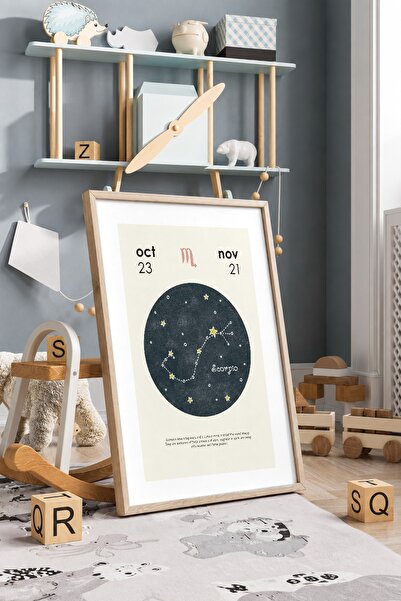 KEYFHOME Poster tablou MDF cu cadru Scorpion, cadou decor de perete pentru su...