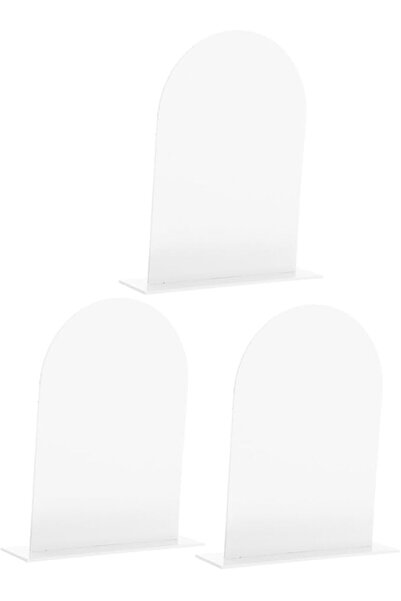 PRETYZOOM 3pcs Acrylic Arch Sign Blank with Stand White Table Card Holders fo...
