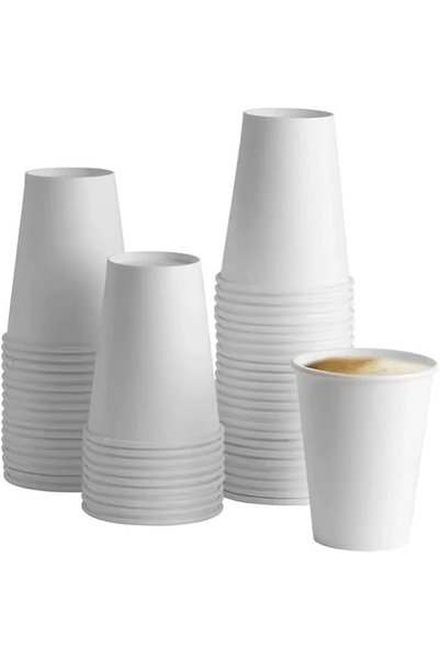 FNSAY Disposable Paper Cups [12 oz. - 50 Pack] White