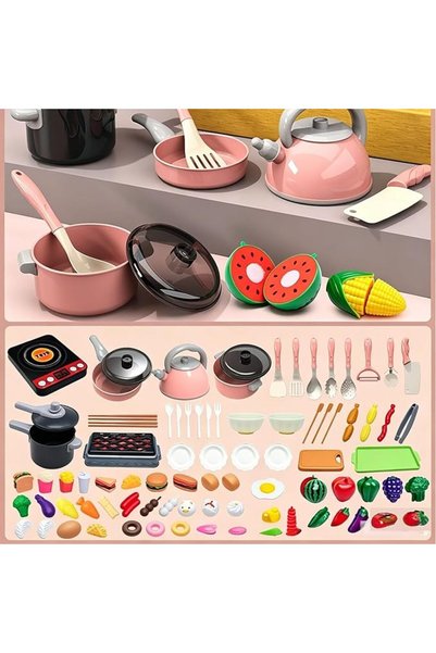 GENERAL Play Food Sets for Kids Kitchen | Cutting Toy Food Set with Tableware...