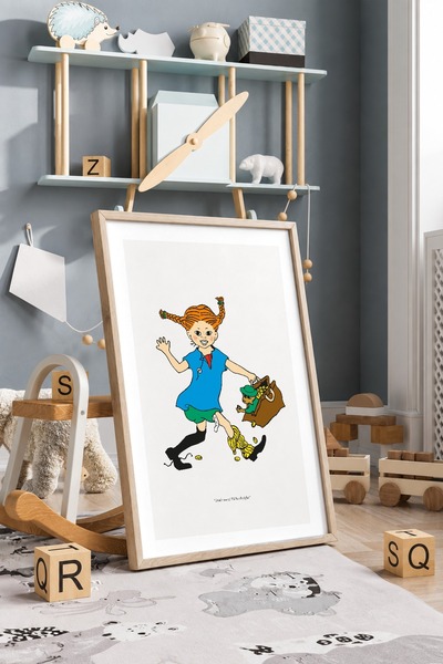 KEYFHOME Pippi Totul este în regulă Tablou MDF înrămat Poster Cadou pentru de...