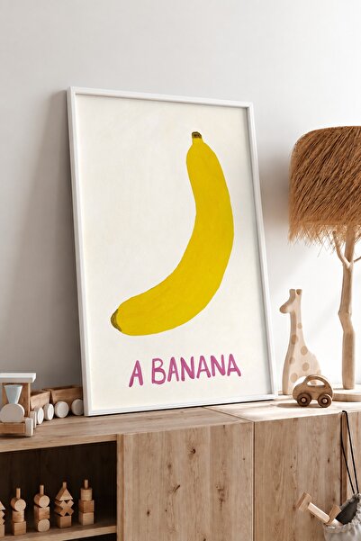 KEYFHOME Poster de masă MDF cu ramă de banană, decor de perete pentru camera ...