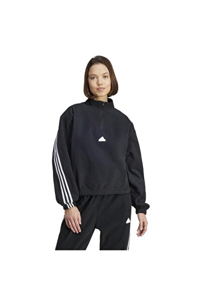 adidas Γυναικείο Φούτερ Future Icons με 3 Ρίγες και Φερμουάρ 1/4, Μέγεθος L
