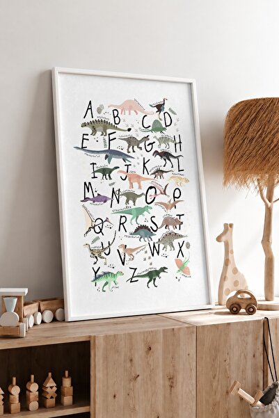 KEYFHOME Dinosaur ABC abeceda ukrasni MDF poster za slikanje, dekoracija zido...