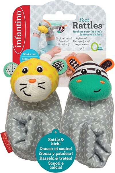 Infantino -Foot Rattles Zebra/Tiger
