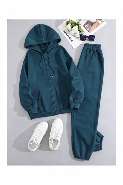 EXPECTED Unisex Σετ Φόρμας Oversize με Φερμουάρ και Ζακέτα Baggy