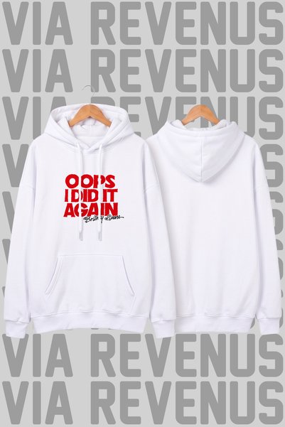 Vordevia Hanorac unisex cu glugă, imprimat cu textul „Oops I Did It Again”, c...
