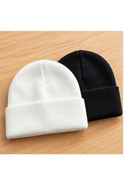 Rupen Kraft 2 Pcs Men Women Fisherman Beanie Winter Beanie Plain Folded Beanie