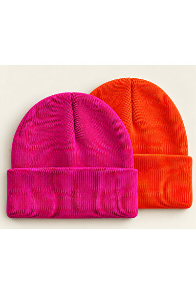 Rupen Kraft 2 Pcs Men Women Fisherman Beanie Winter Beanie Plain Folded Beanie
