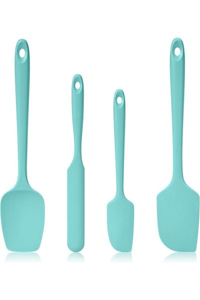 GENERAL 315℃ Heat Resistant Silicone Spatula Spoonula Set of 4, Navy Blue