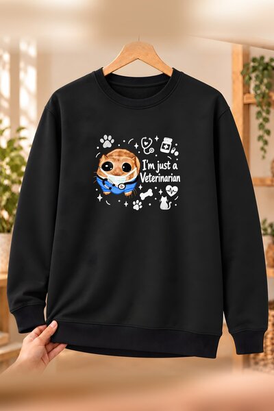 Mor Mürekkep Hanorac pentru femei cu decolteu rotund, cu imprimeu Sad Hamster...