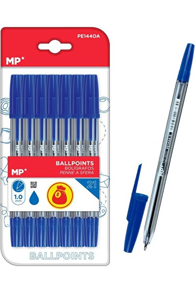 M.P. Σετ στυλό διαρκείας MP 1mm, μπλε, 21 τεμάχια - (PE144OA)