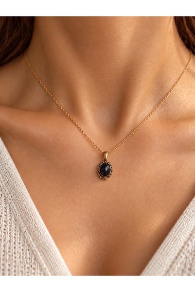naturel glow Natural Black Star Stone Pendant 1 cm /Elegant Pendant with Natu...
