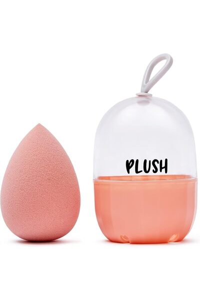 Plush Peachy Puff Microfiber Beauty Blender with Case | Makeup Sponge That Sa...