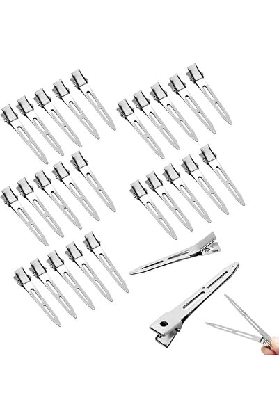 GENERAL 50Pcs Duckbill Hair Clips, Metal Sectioning Clips, Alligator Curl Cli...