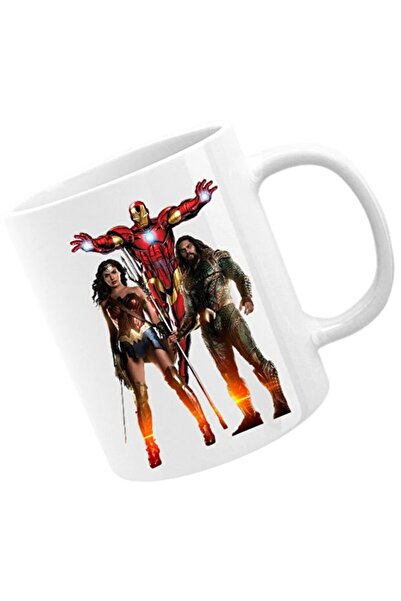 INOVATIX Cana Aquaman Wonder Woman Ironman Protejează Marea, albastru, 330 ml