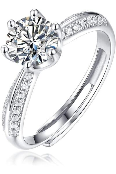 Tomovely Women's Classic Crown Diamond Ring 1.0 Carat Moissanite Engagement R...