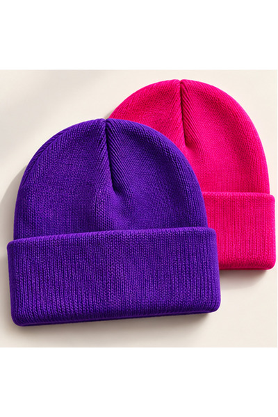 zadenza gold 2 Pcs Men Women Fisherman Beanie Winter Beanie Plain Folded Beanie
