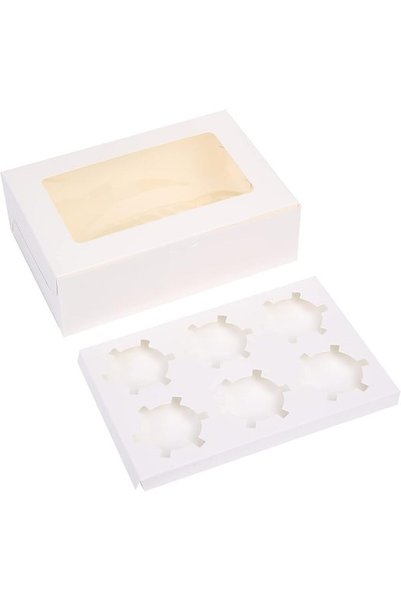 Red Dot Gift ريدوت جيفت ®   علبة كب كيك من الورق المقوى بـ 6 تجاويف (عبوة من ...