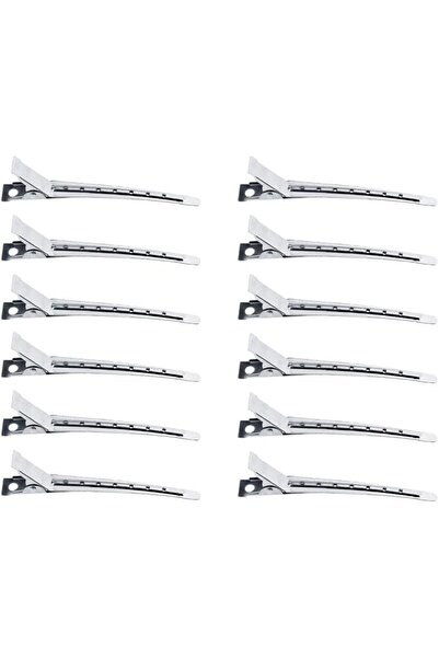 Luxxii (12pcs) Metal Hair Clips Duckbill Clips Alligator Clips Styling Clips ...
