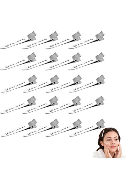 GENERAL Pack of 40 Women's Silver Hair Clips, 5.5 cm, Metal Duckbill Hair Cli...