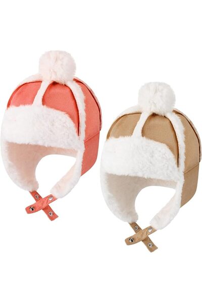 SYOSI Infant Winter Hat, Baby Winter Trapper Hat, Winter Kids Beanie Hat, 2Pc...