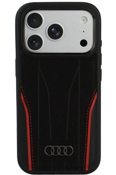 Audi Θήκη R8 Γνήσιο Δέρμα Magsafe Για Iphone 18 Pro / 17 Pro μαύρο-κόκκινο - ...