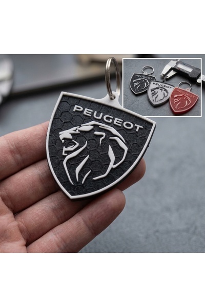 Nova Peugeot Uyumlu Yeni Nesil Kalkan Logolu Bal Peteği Desenli Anahtarlık - ...