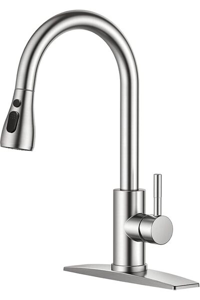 GENERAL Black Kitchen Faucet, 304 Stainless Steel Kitchen Faucet with Pull Do...