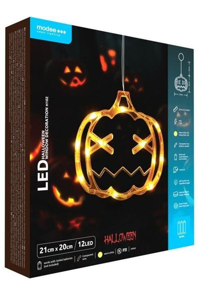 Modee Lighting Διακοσμητικό Φωτιστικό Παραθύρου LED Κολοκύθα Halloween (H21x2...
