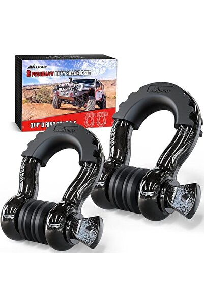 Nilight مجموعة من قطعتين من مشابك D-Ring مقاس 3/4 بوصة بسعة 4.75 طن (9500 رطل...