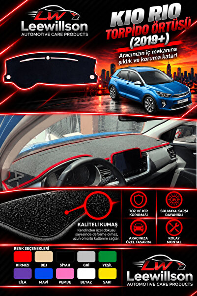 Kia Rio (2019+) Torpido Korumasi Koruyucu Kilifi Halisi Örtü Gögüs Panel