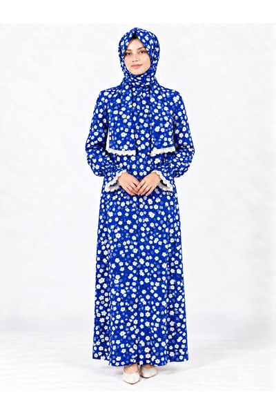 AKPİYYER Viscose Cotton Self-Shalied Full-Length Zippered Practical Prayer Dr...