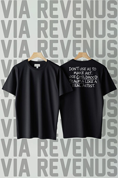 Vordevia Don'T Use Ai to Make Art Printed Loose Fit 100% Cotton Tshirt