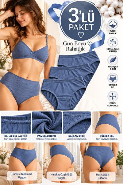 Berrak High Waist Women's Panties 3-Pack