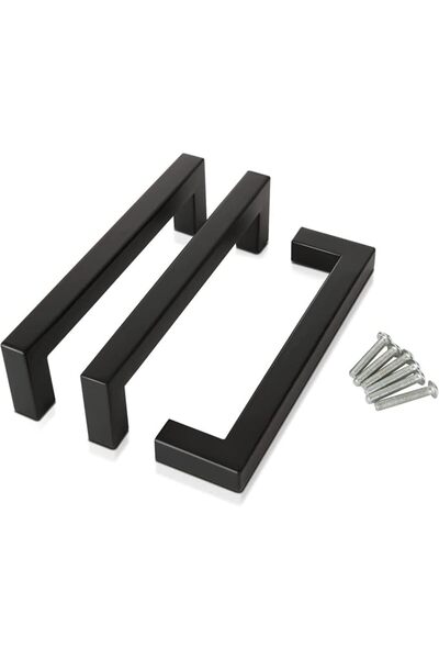 ELECDON 5 Pack Gold Square Cabinet Pulls, Drawer Handle Stainless Steel Moder...