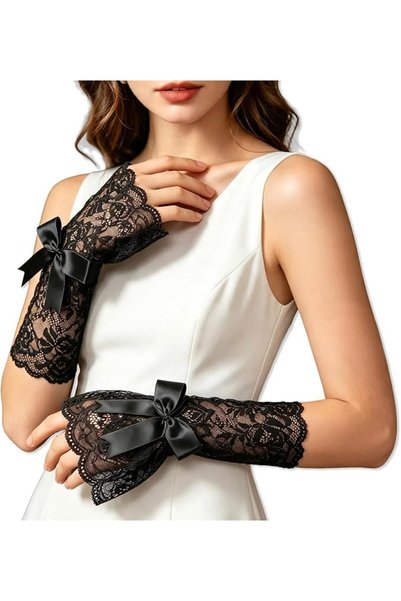 TERRIFI Sheer Gloves, Super Long, Stretchy Mesh Tulle, Women Costume Gloves