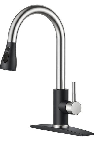 FORIOUS Kitchen Faucets with Pull Down Sprayer, High Arc Single Handle Classi...