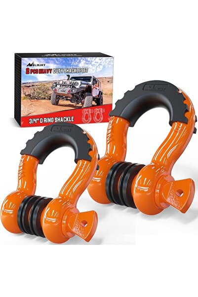 Nilight مجموعة من قطعتين من مشابك D-Ring مقاس 3/4 بوصة بسعة 4.75 طن (9500 رطل...