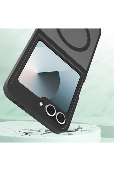 Başkenttekno Samsung Galaxy Z Flip 7 Fe Compatible Magsafe Feature Camera Protected Matte Lunex Silicone Case